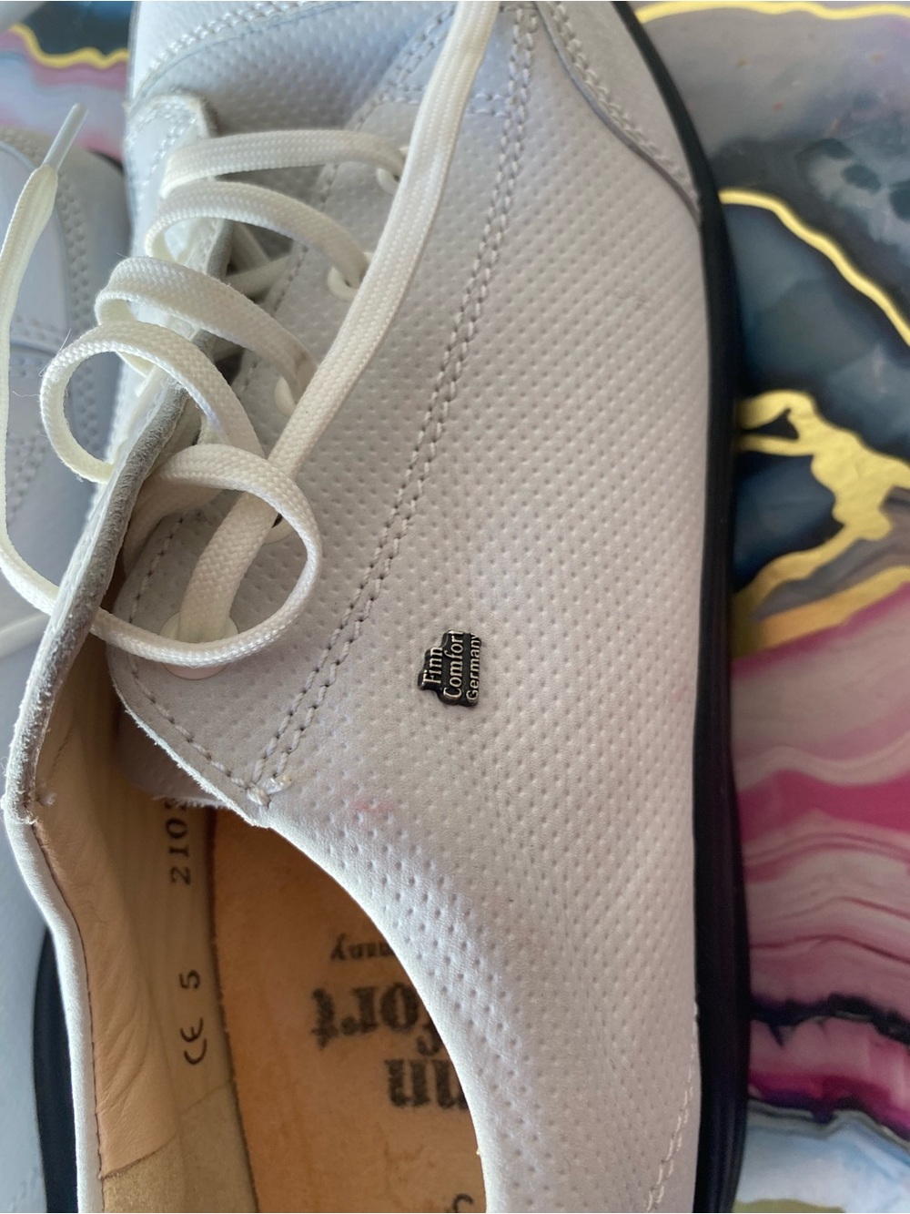 Finn Comfort White Perforated Leather Lace Up Walking Sneaker Shoes UK 5 US 7.5 - Picture 4 of 13